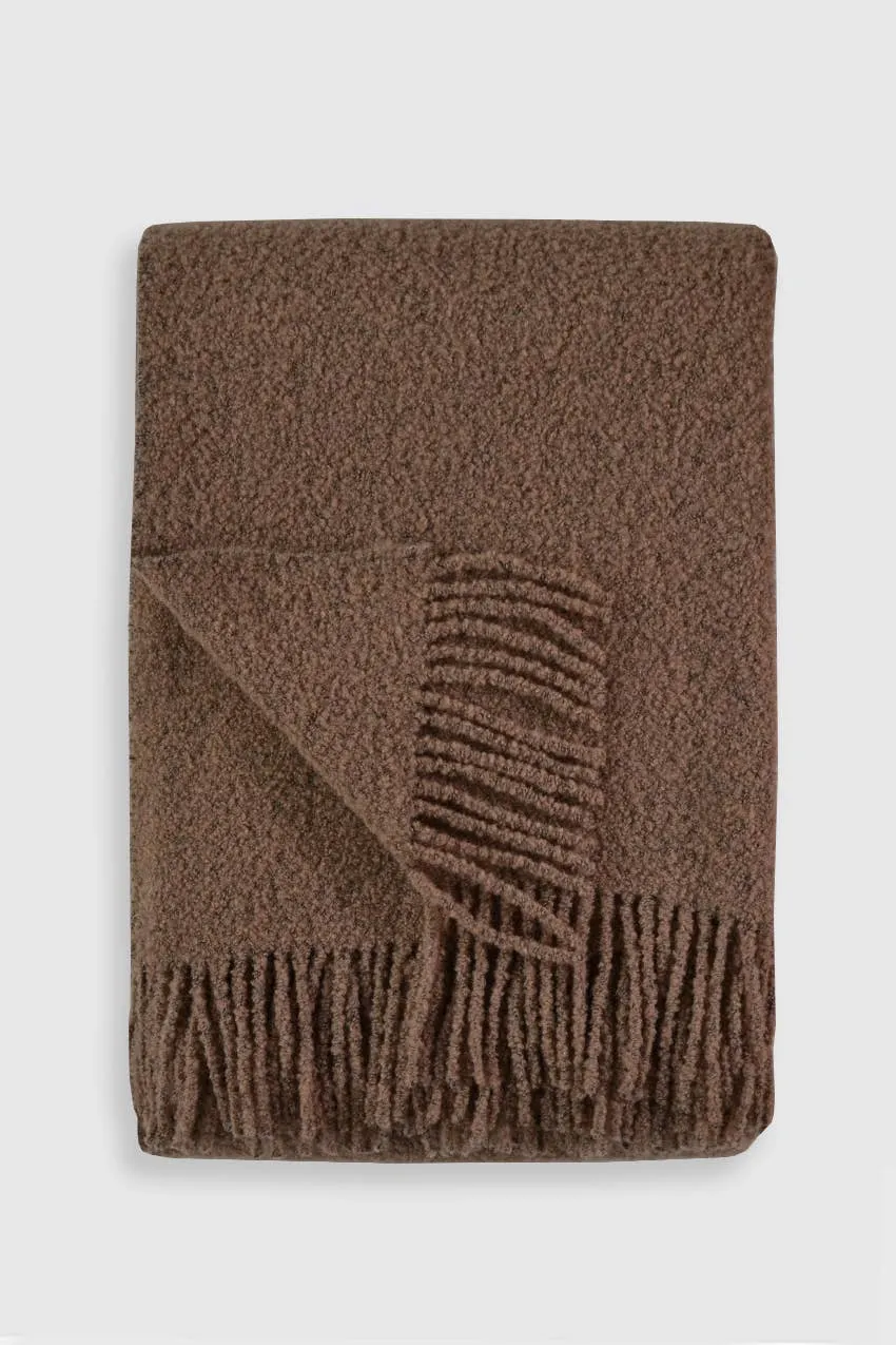 Baldwin Wool Boucle Throw | Ivory Melange