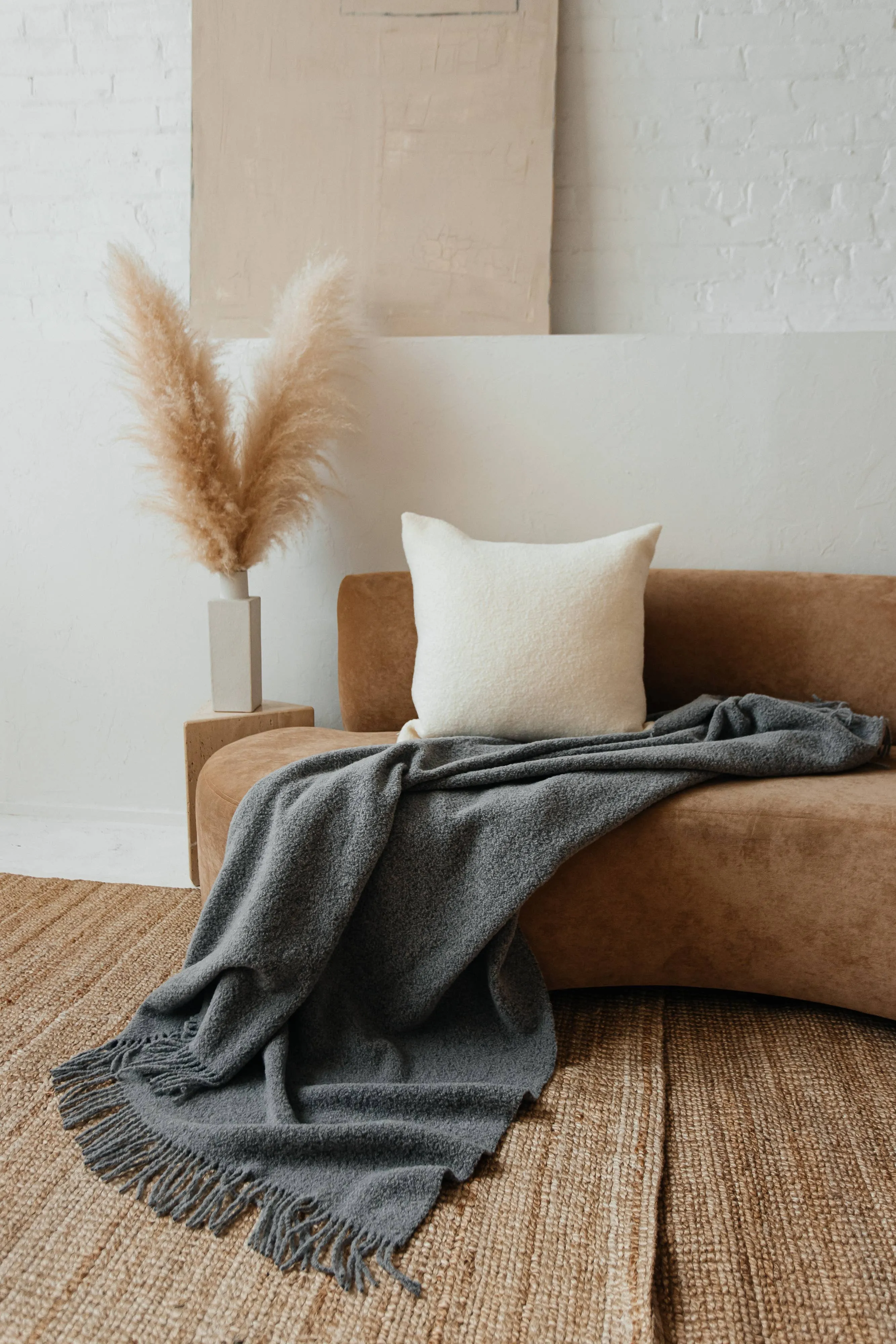 Baldwin Wool Boucle Throw | Ivory Melange