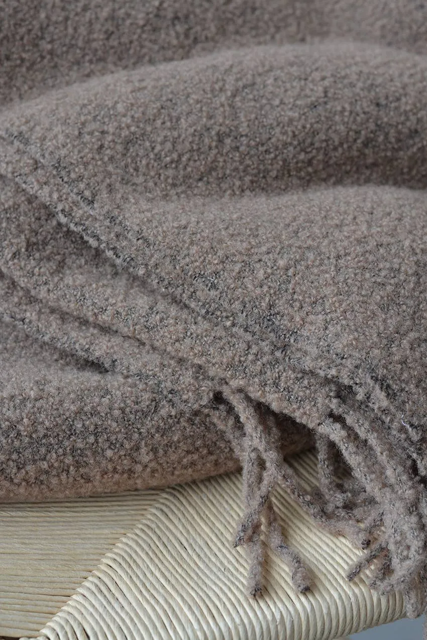 Baldwin Wool Boucle Throw | Ivory Melange