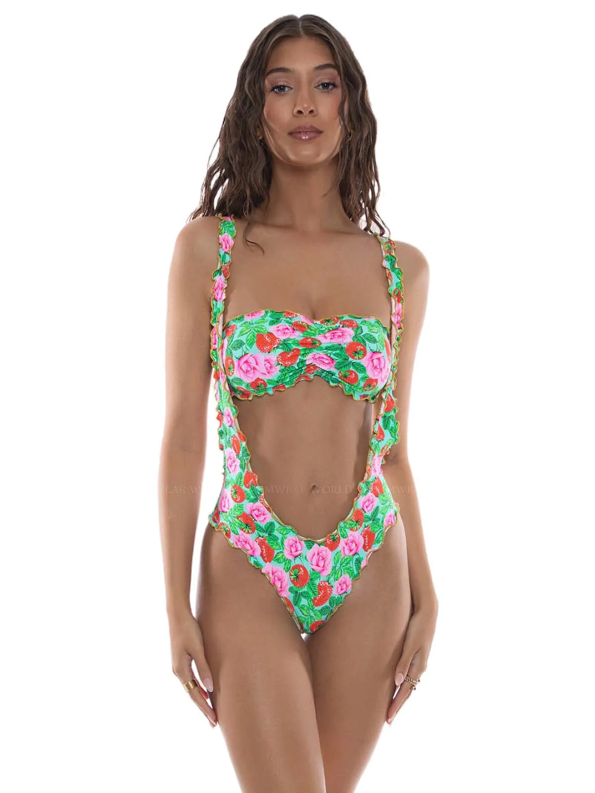 Bandeau-Suspender Ruched Back Bikini