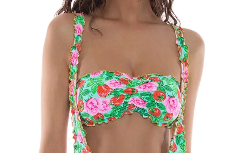 Bandeau-Suspender Ruched Back Bikini