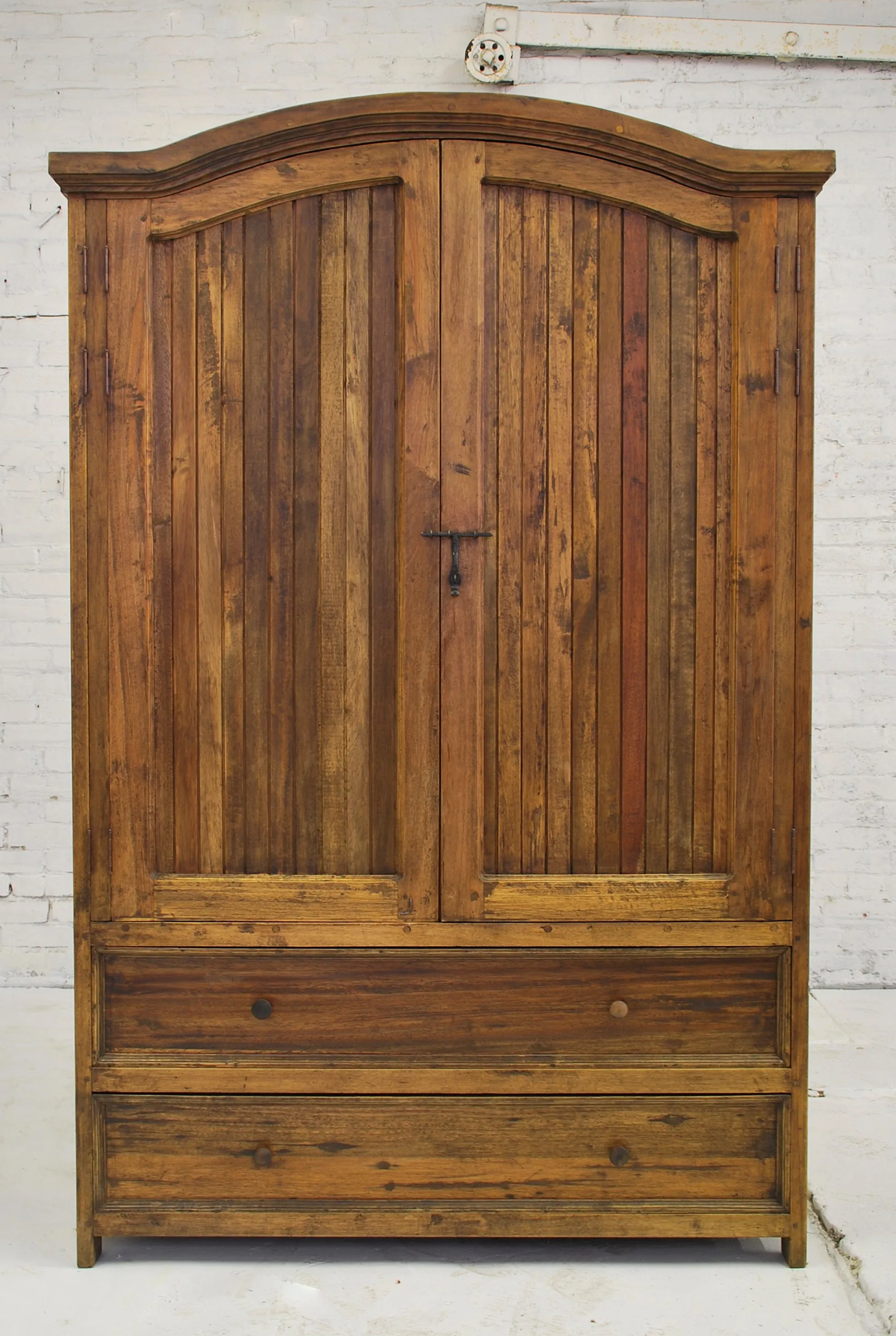 Barn Wood Armoire - Strip Panels and Hidden Doors  AR-020