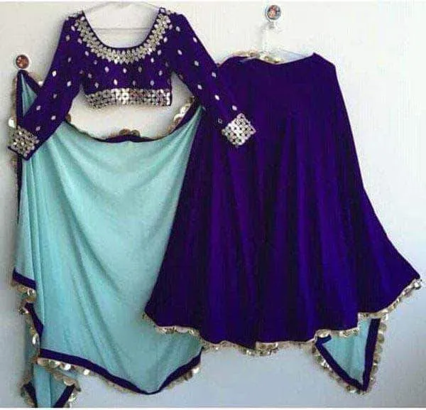 Beautiful Indigo color Georgette Lehenga