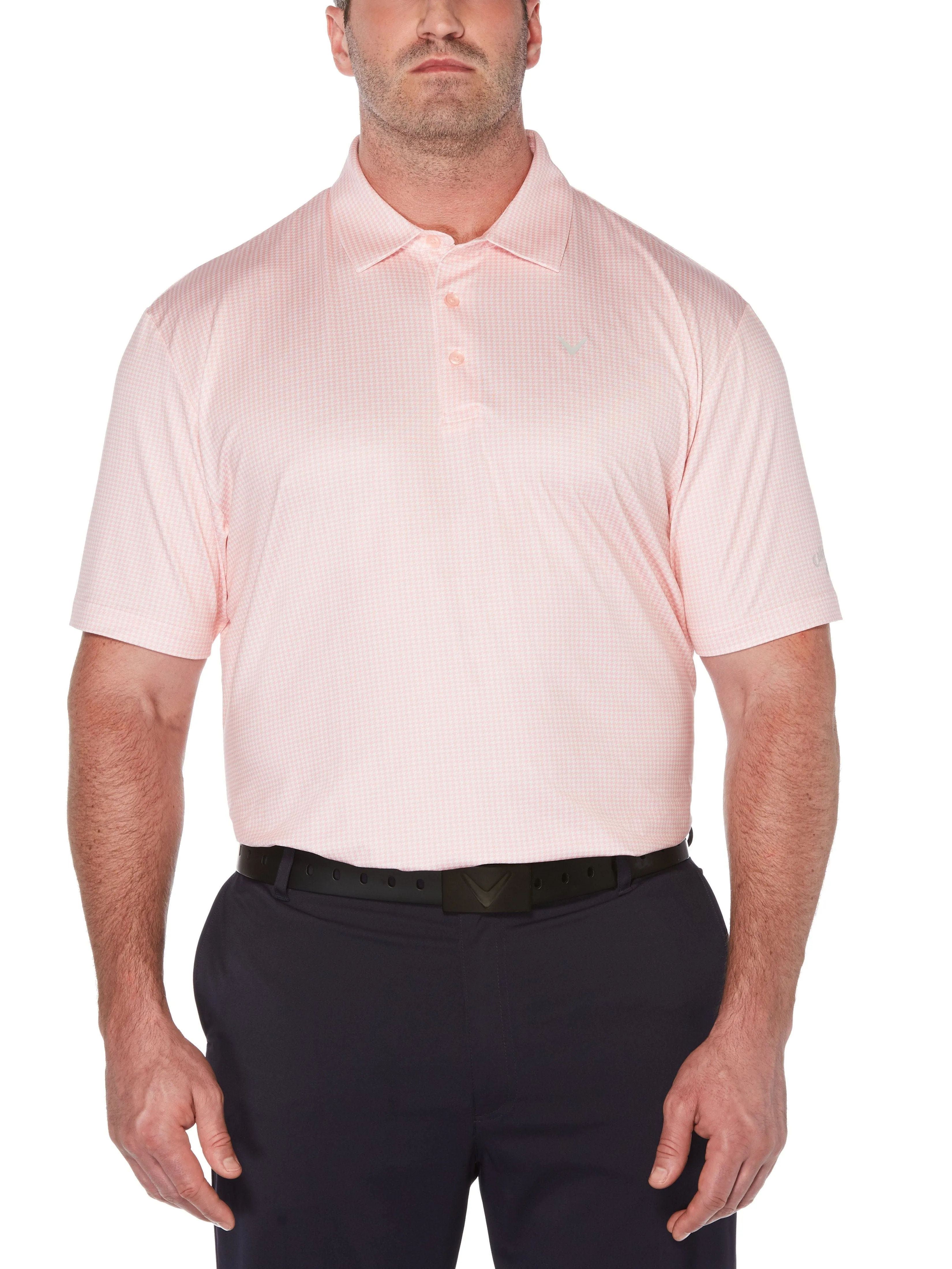 Big & Tall Houndstooth Printed Polo