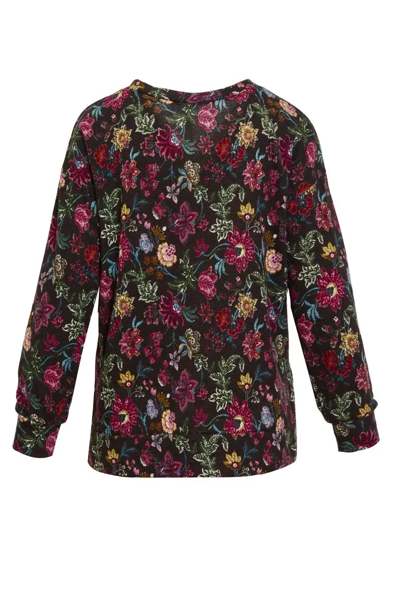 Black Multi Print Blouse