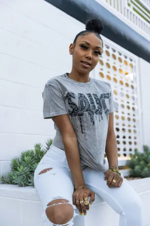 Black Paisley Bandana Sauce | Gray Vintage Tee