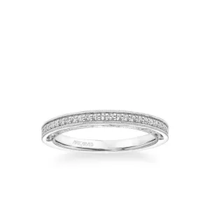 Blanche Vintage Heritage Collection Diamond and Milgrain Filigree Scrollwork Wedding Band