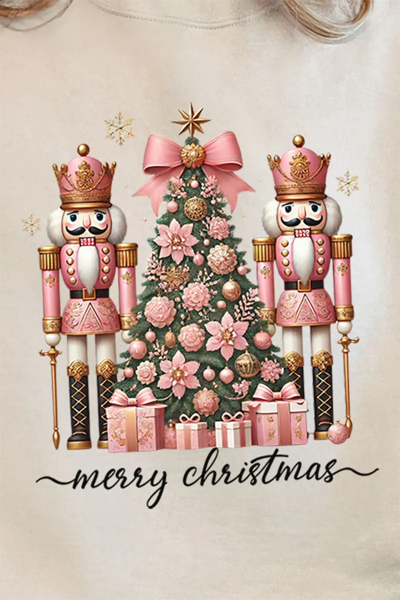Blush Nutcracker Merry Christmas Unisex NuBlend Crew Sweatshirt