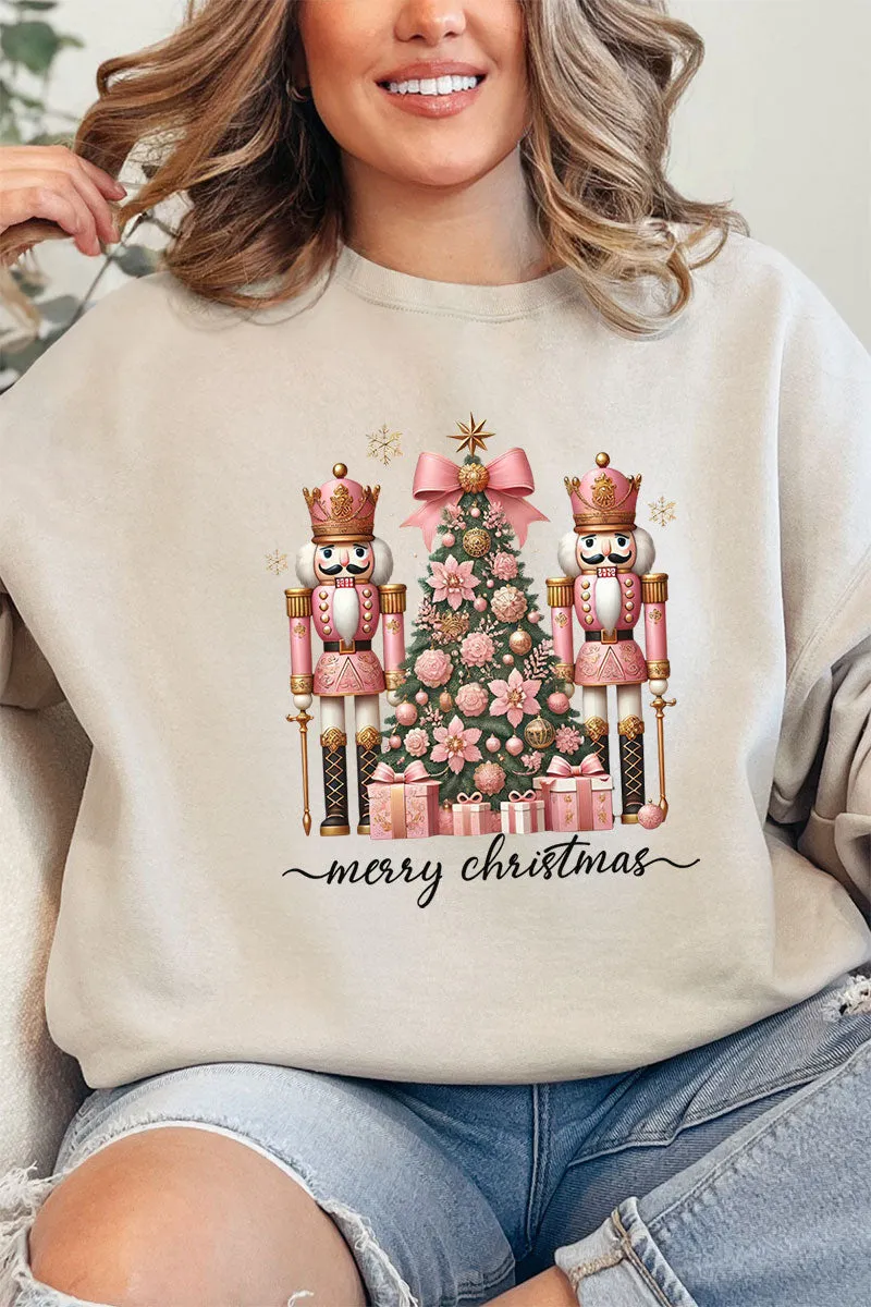 Blush Nutcracker Merry Christmas Unisex NuBlend Crew Sweatshirt