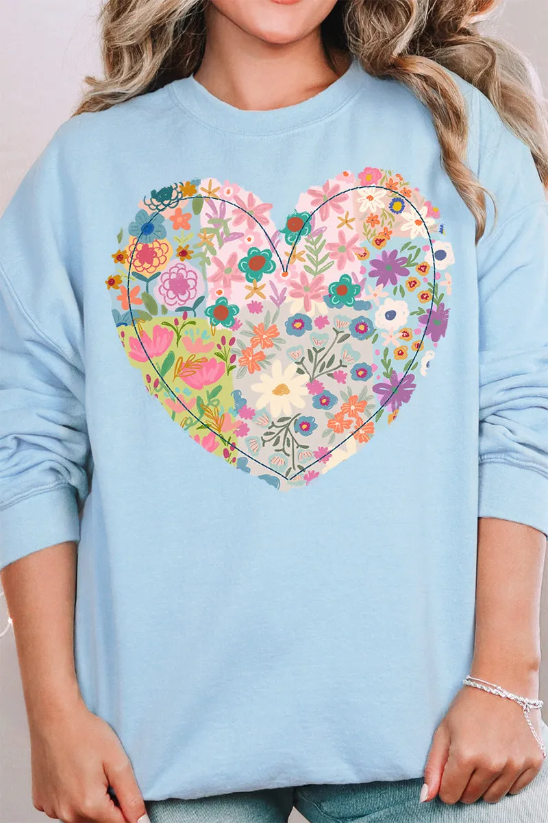 Boho Floral Heart Unisex NuBlend Crew Sweatshirt