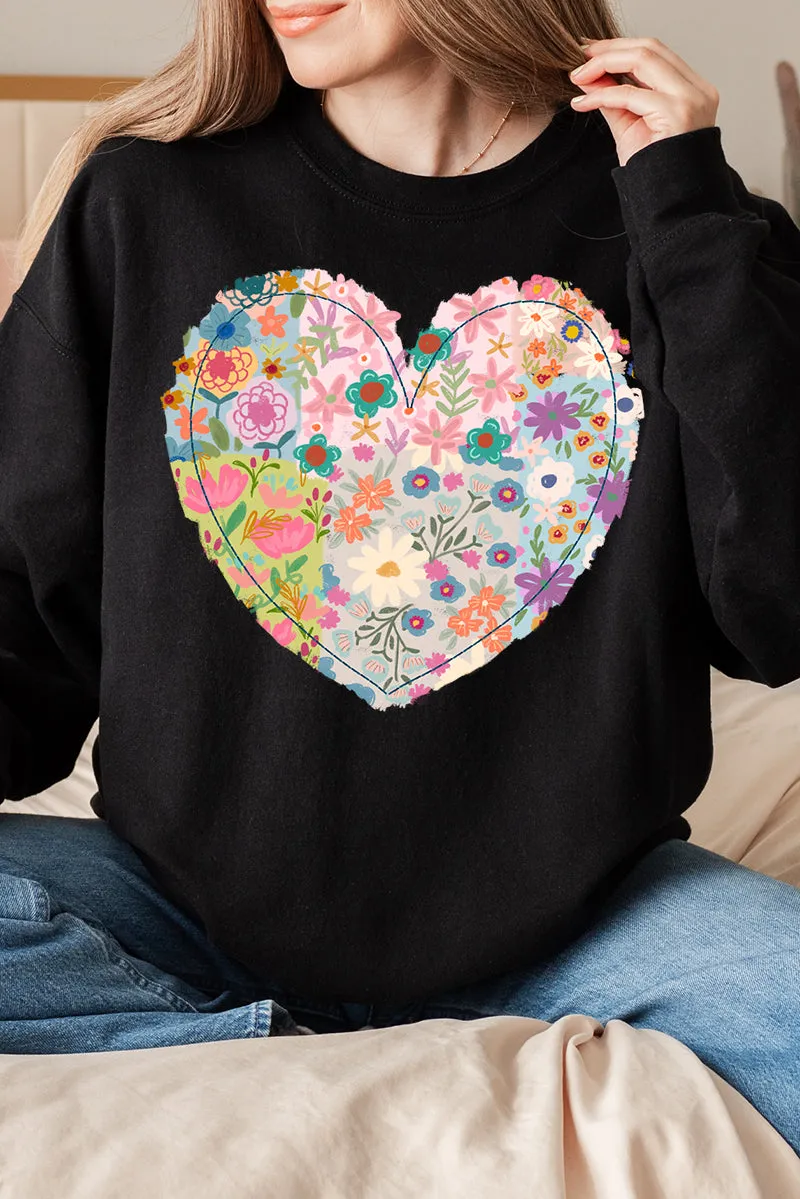 Boho Floral Heart Unisex NuBlend Crew Sweatshirt