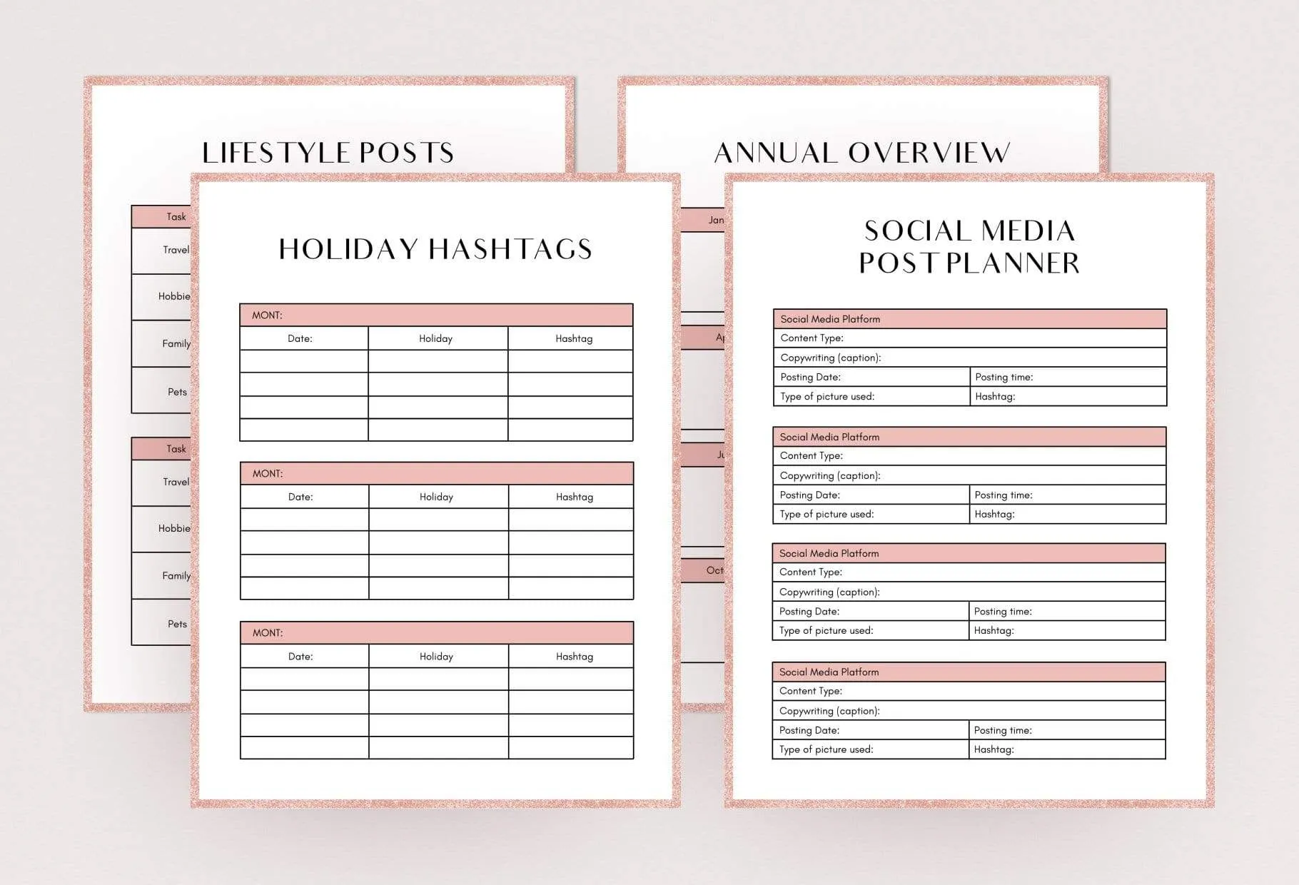 Brand and Social Media Printable and Editable Canva Planner Template