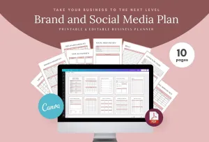 Brand and Social Media Printable and Editable Canva Planner Template