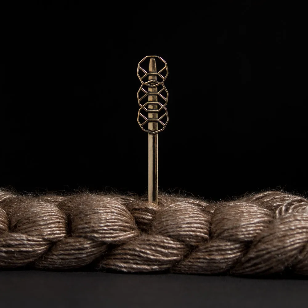 Bronze Three Hexagon Shawl Pin