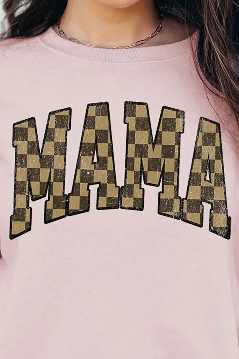 Brown Checkered Mama Unisex NuBlend Crew Sweatshirt