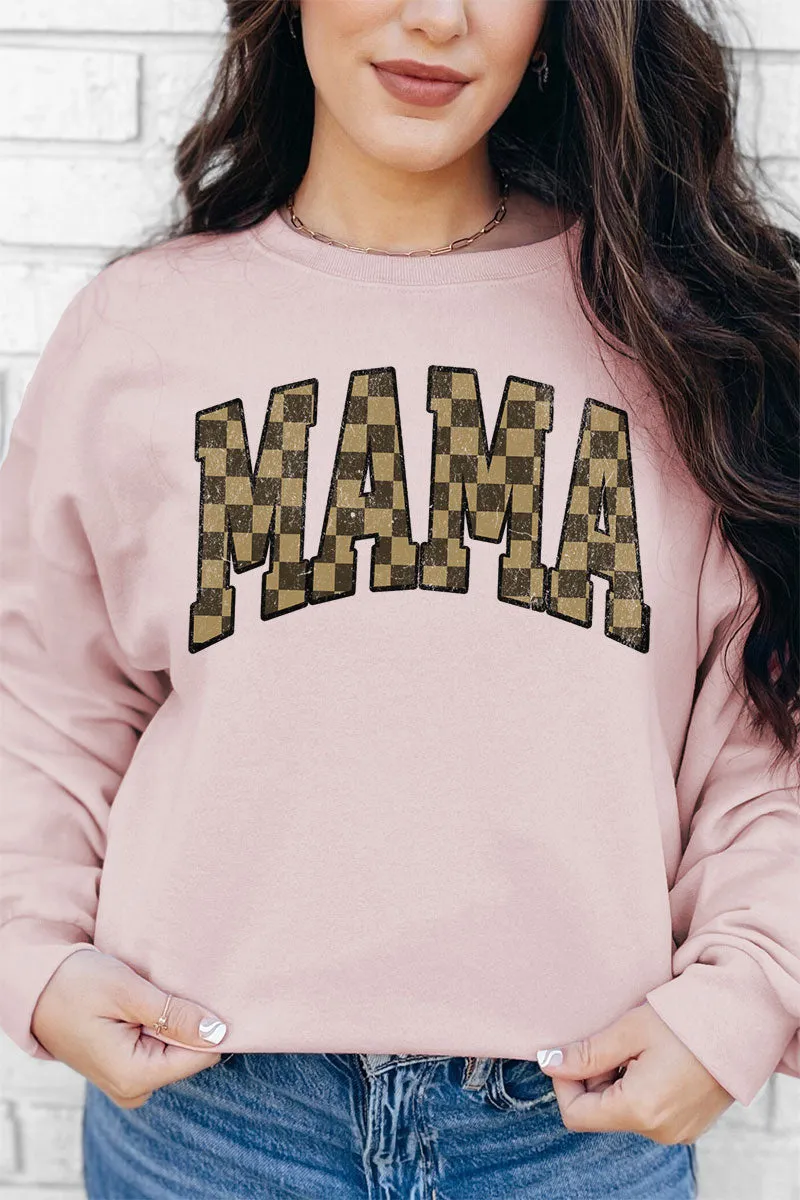 Brown Checkered Mama Unisex NuBlend Crew Sweatshirt