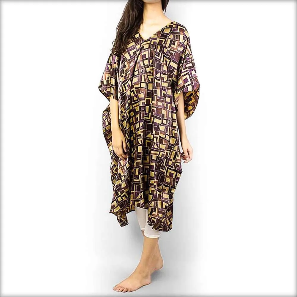 Brown Printed Caftan
