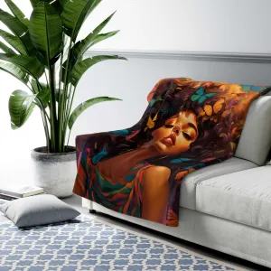Butterfly Woman Sherpa Fleece Blanket