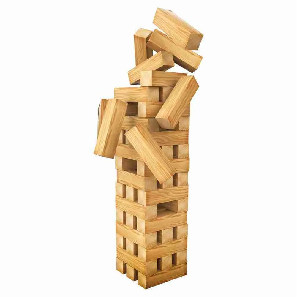 Cardinal Classics 48pce Wooden Tumbling Tower In Tin