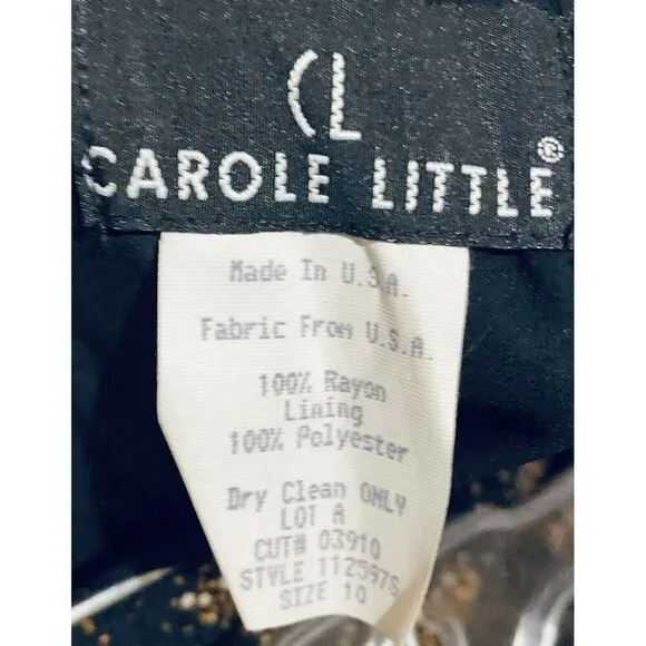 Carole Little Skirt Womens 10 Black Paisley Tiered Full Layered Vintage Y2K