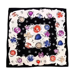 Chanel Silk Clover Scarf