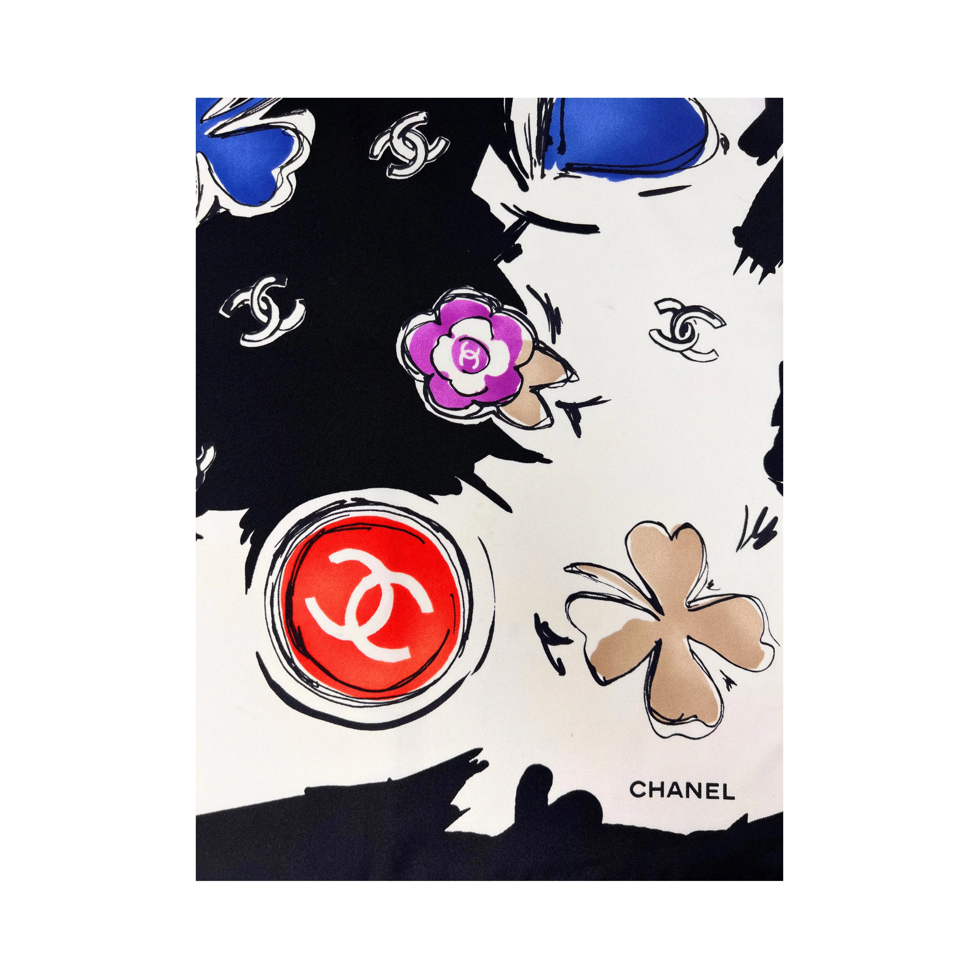 Chanel Silk Clover Scarf