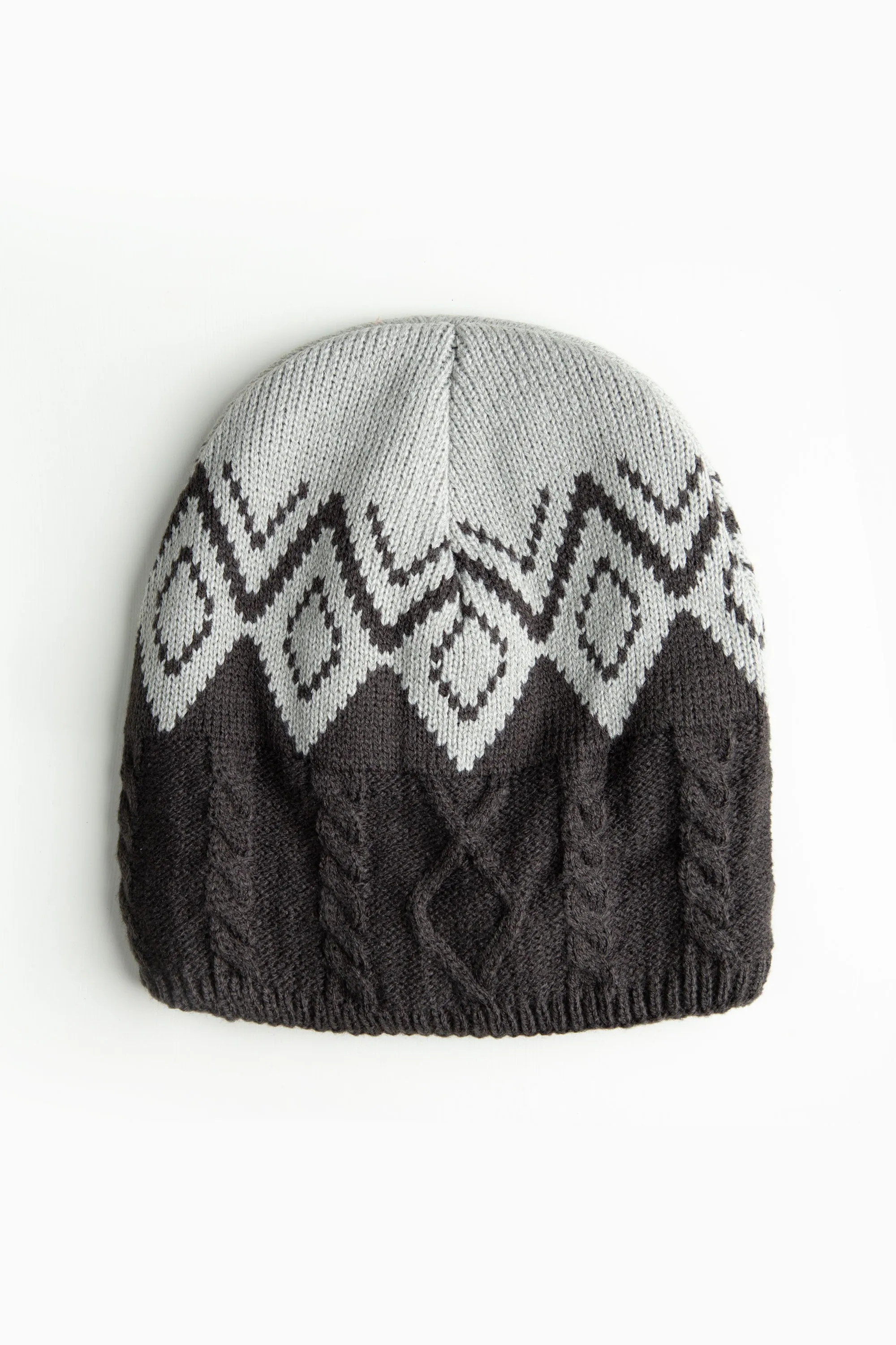Charcoal Argyle Beanie