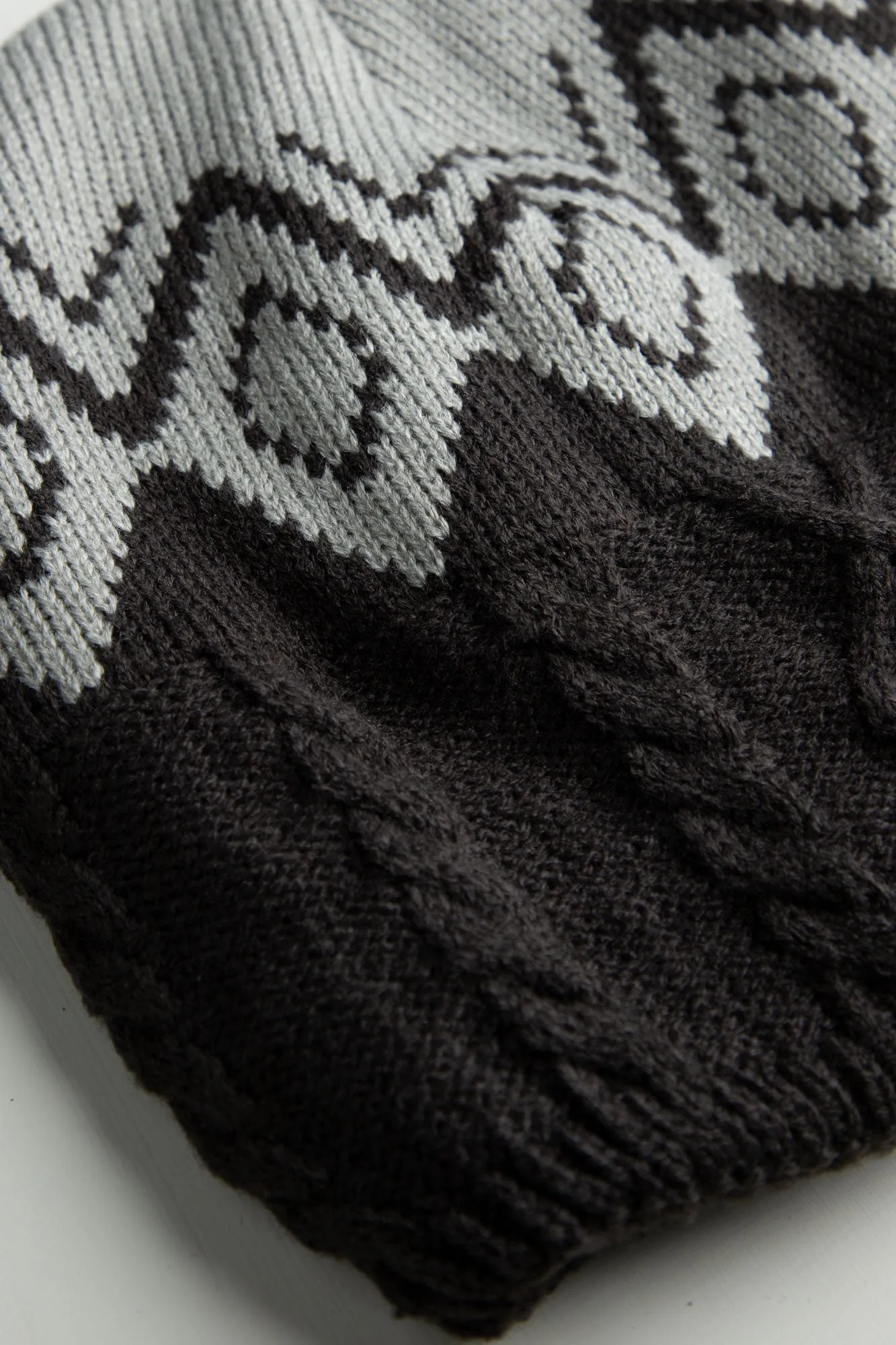 Charcoal Argyle Beanie