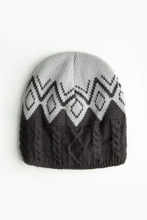 Charcoal Argyle Beanie
