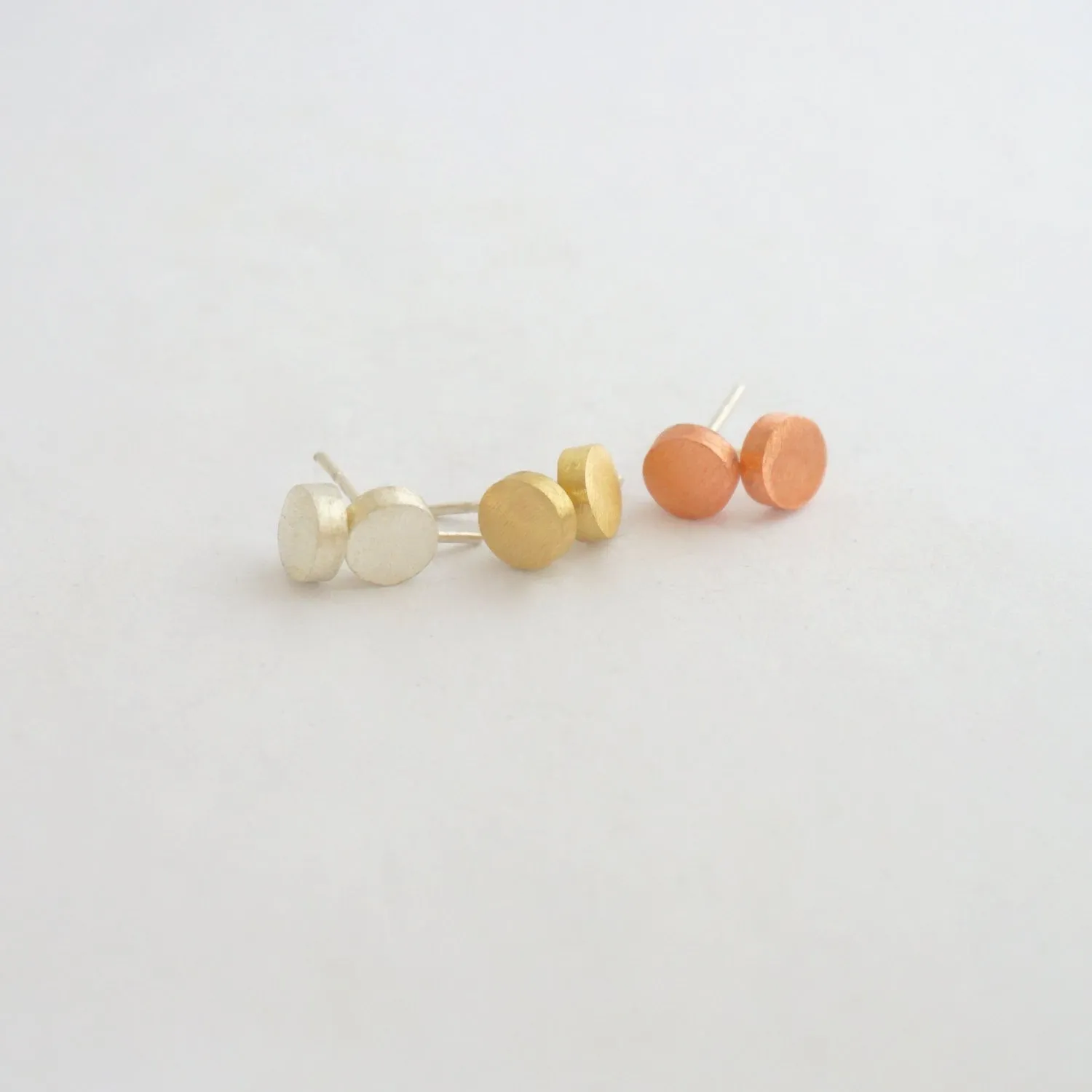 Chic Styled Set of Three Hand-Made Circle Dot Stud Earrings - 0167