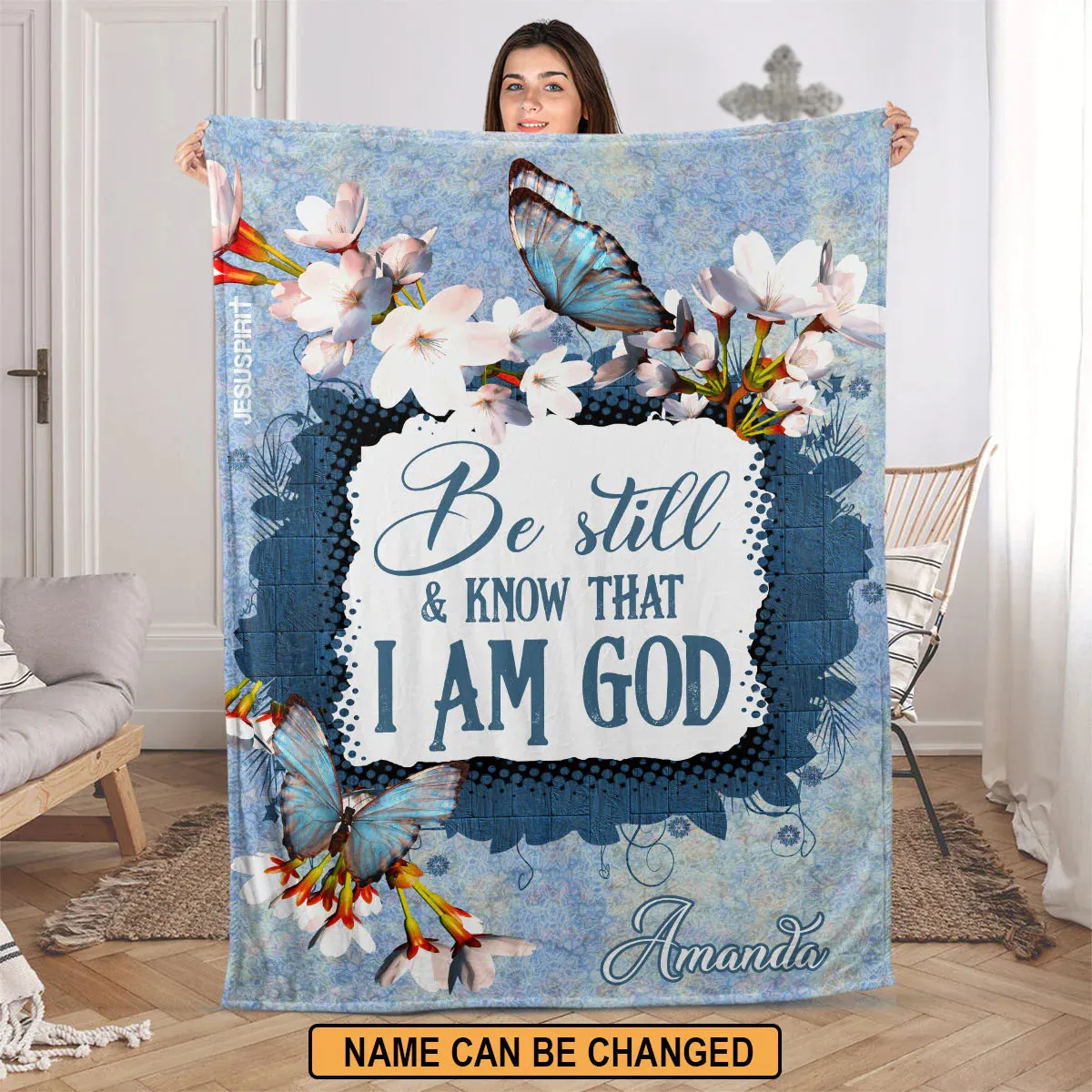 Christianart Blanket, Be Still And Know That I Am God, Christian Blanket, Bible Verse Blanket, Christmas Gift, CABBK08111223.