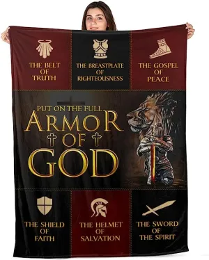 Christianart Blanket, Put On The Full Armor Of God, Christian Blanket, Bible Verse Blanket, Christmas Gift.