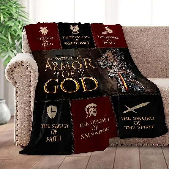 Christianart Blanket, Put On The Full Armor Of God, Christian Blanket, Bible Verse Blanket, Christmas Gift.
