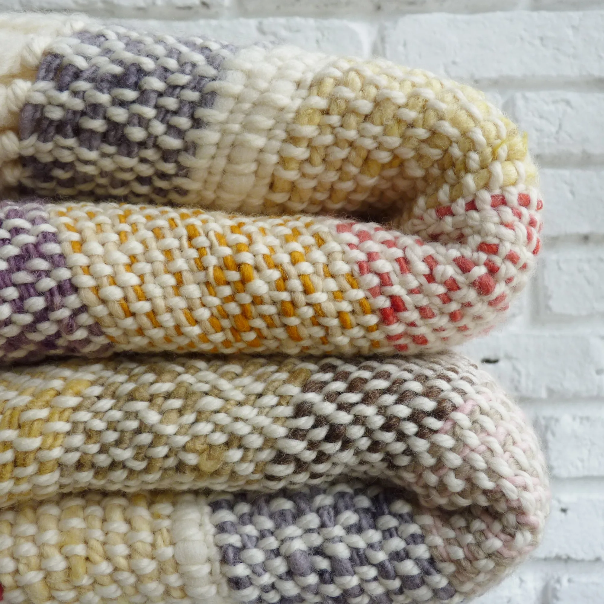 Chunky Merino Colorful Woven Throw - A One-of-a-Kind Sustainable Luxury Blanket that Will Last for Years to Come.