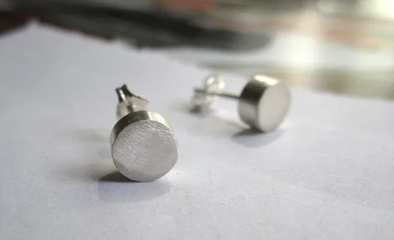 Classic Elegance With These Hand-Made Simple, Round Solid Sterling Silver Stud Earrings - 0048