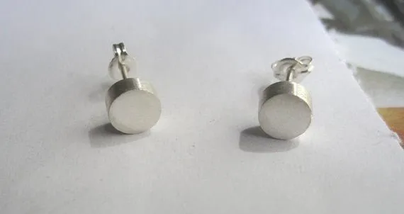 Classic Elegance With These Hand-Made Simple, Round Solid Sterling Silver Stud Earrings - 0048