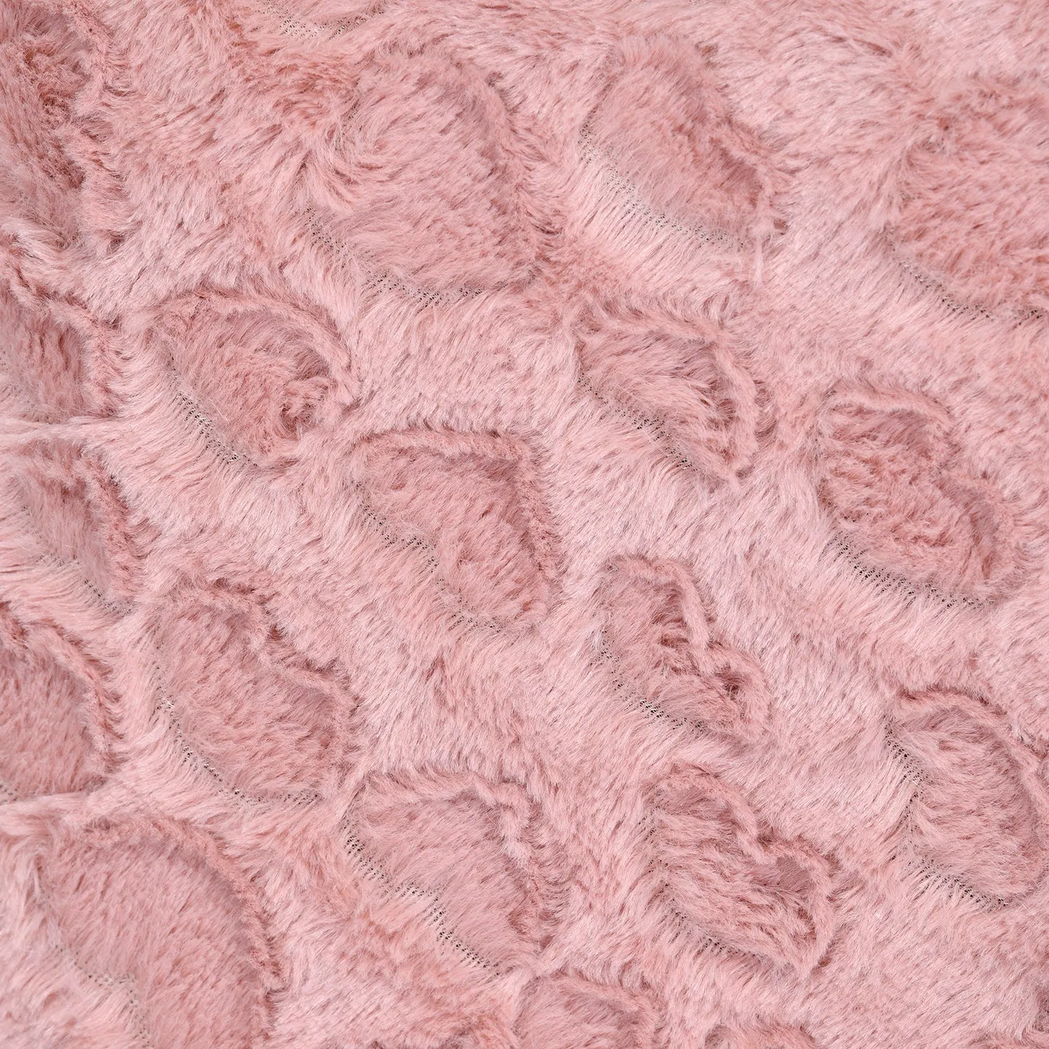 Comfy, Cozy & Fashionable HEART Pattern Faux Fur Poncho - One Size Fits Most ( LIGHT PINK )
