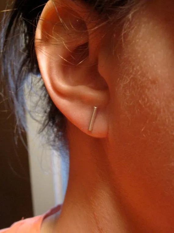 Cool And Affordable Hand-Made Sterling Silver Hammered Texture Stud Earrings  - 0086