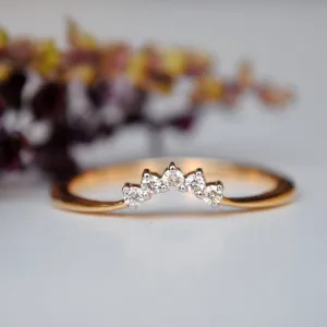Curved Diamond Wedding and Stack Ring