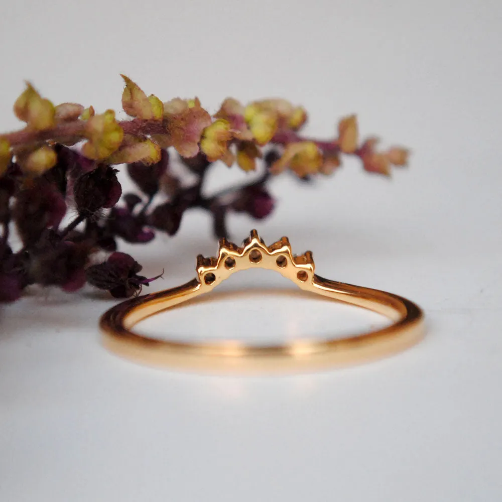 Curved Diamond Wedding and Stack Ring