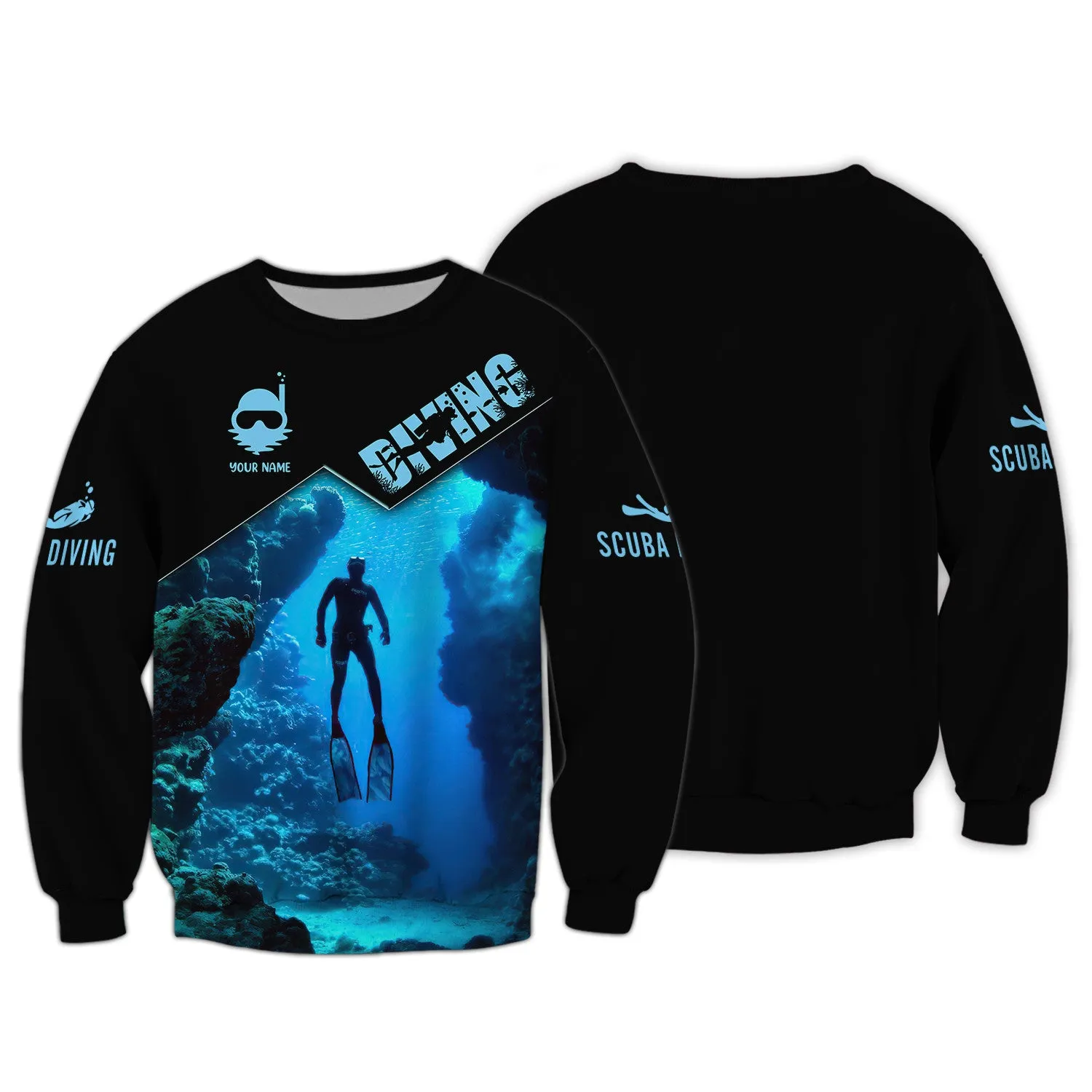Custom Diving Tee Shirt Scuba Diving 3D Shirts Gift For Divers