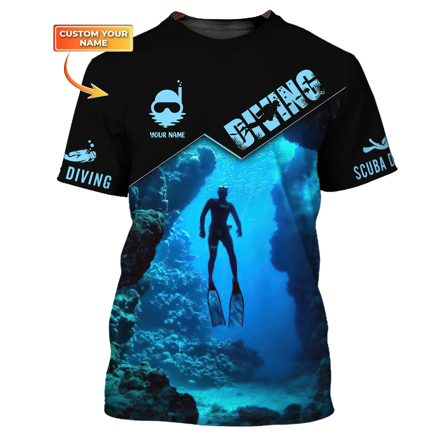 Custom Diving Tee Shirt Scuba Diving 3D Shirts Gift For Divers