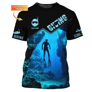 Custom Diving Tee Shirt Scuba Diving 3D Shirts Gift For Divers