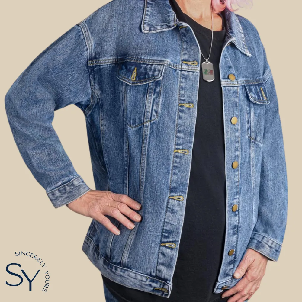 Custom Player's Number Softball Mom Denim Jacket