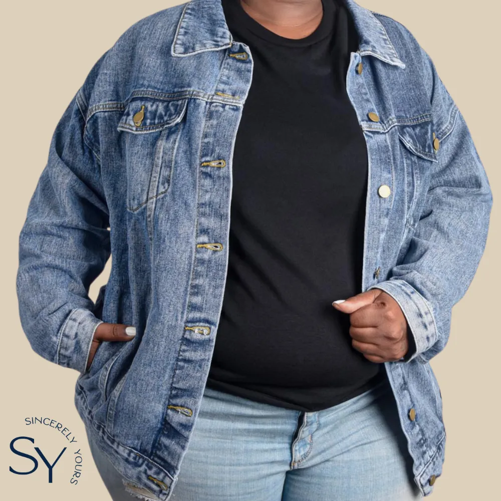 Custom Player's Number Softball Mom Denim Jacket
