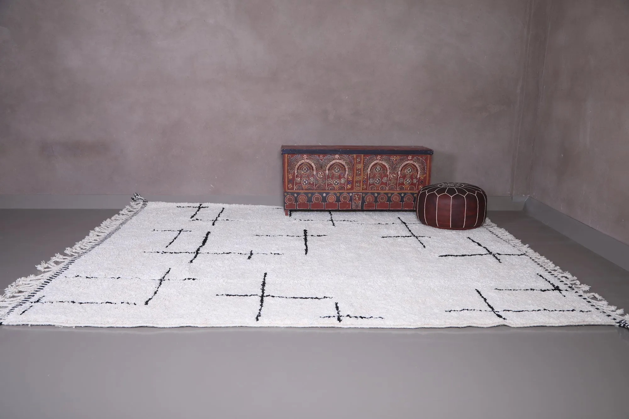 Custom striped Moroccan rug - Handmade Berber rug - Wool rug