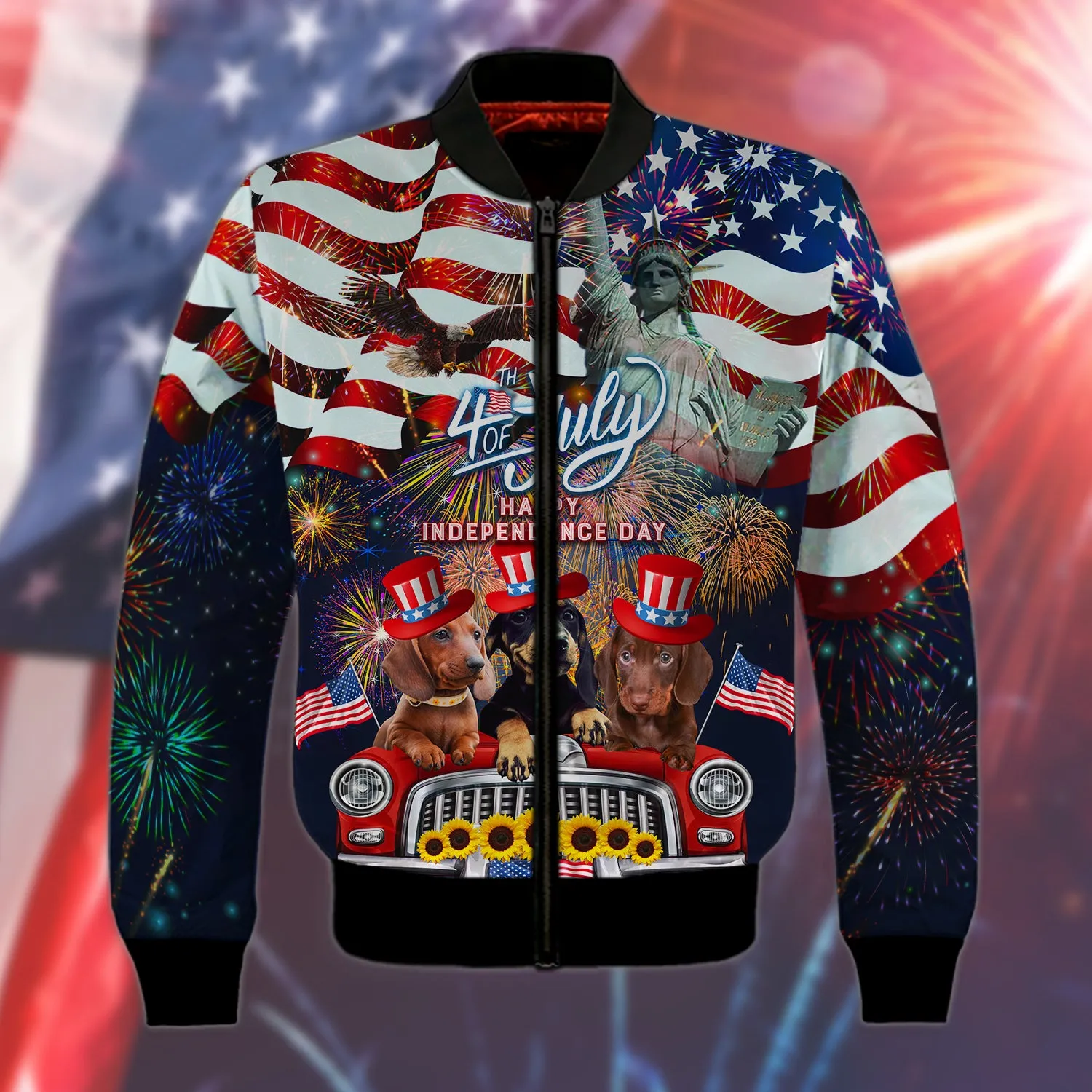 Dachshund American Hawaiian Shirt - Independence Day Is Coming - 3D Full Print