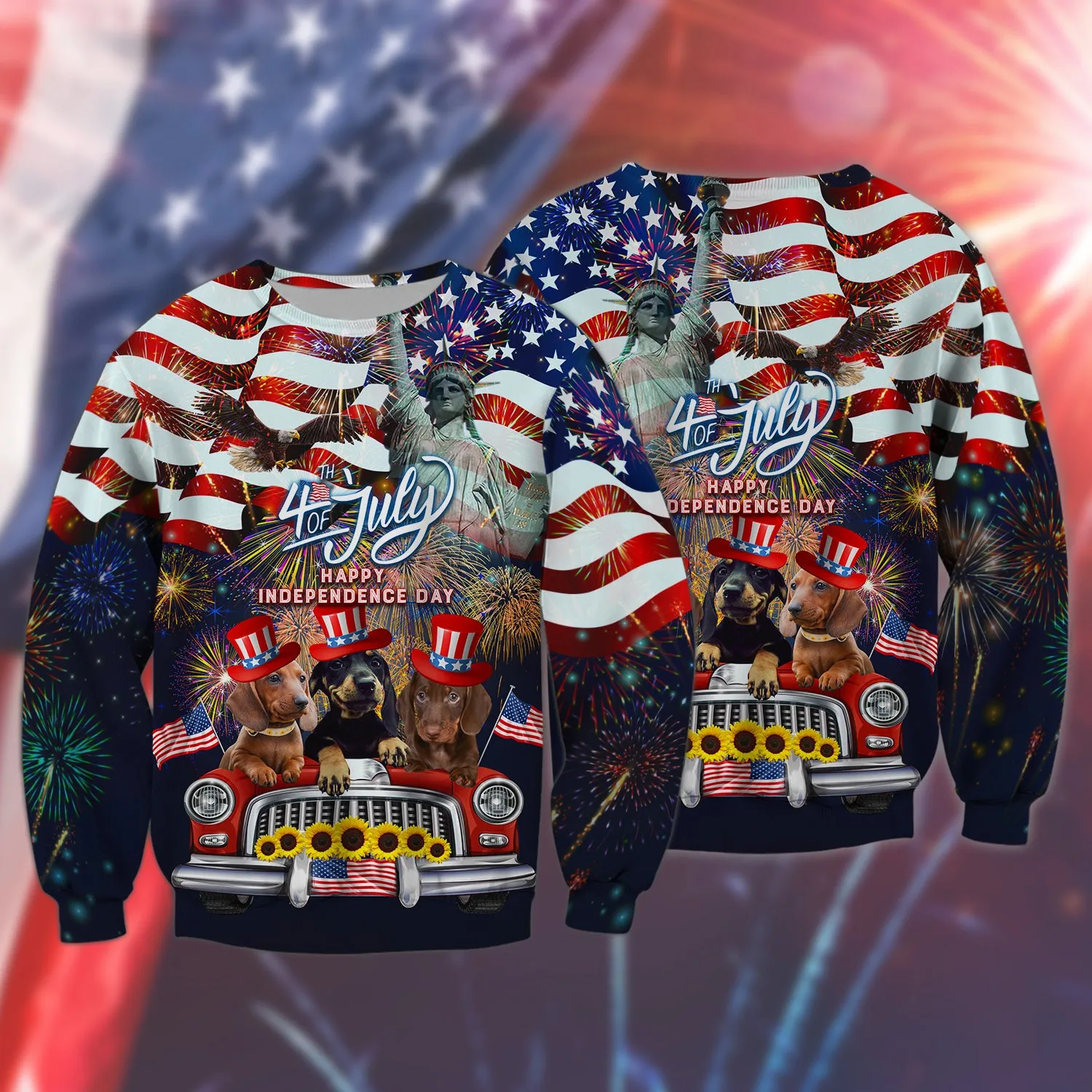 Dachshund American Hawaiian Shirt - Independence Day Is Coming - 3D Full Print
