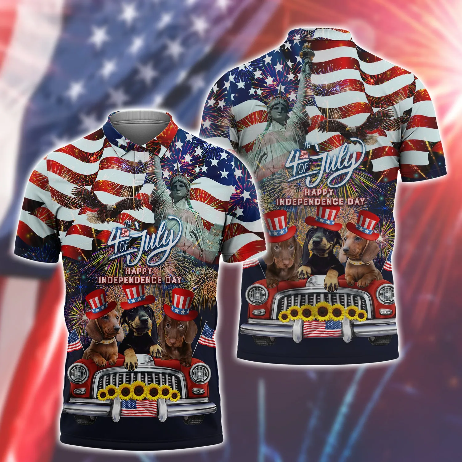 Dachshund American Hawaiian Shirt - Independence Day Is Coming - 3D Full Print