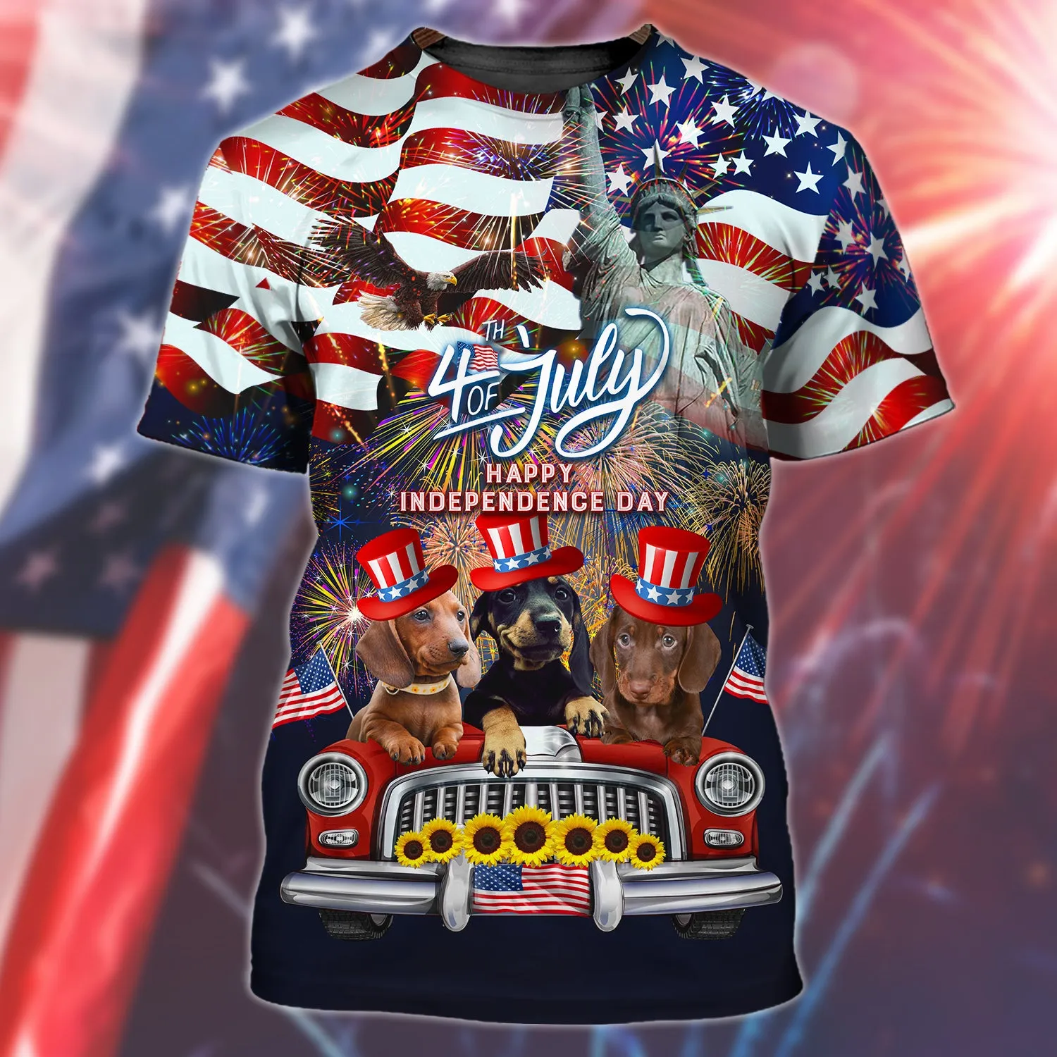 Dachshund American Hawaiian Shirt - Independence Day Is Coming - 3D Full Print
